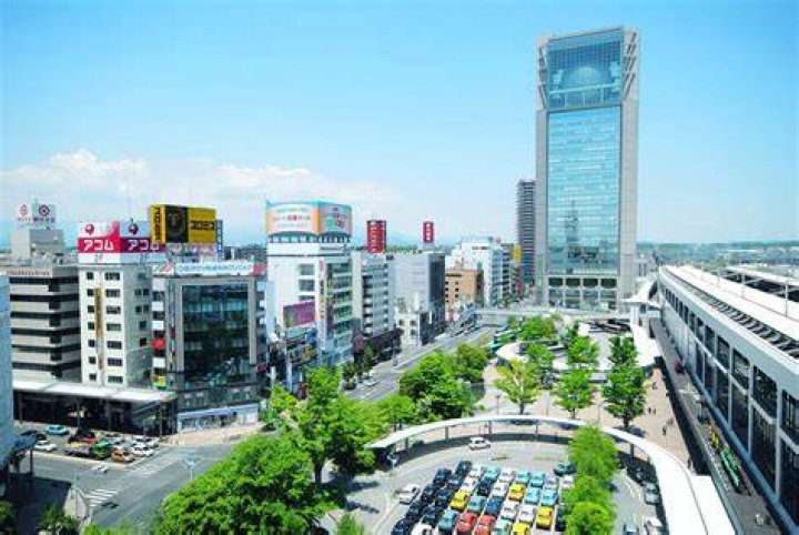 福島県郡山市の駅前エリアの街並み